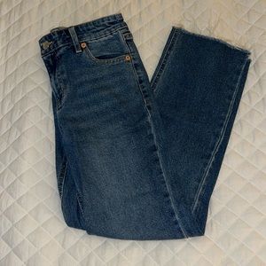 Target (Wild Fable), high rise, straight ankle blue jeans. Size 0.